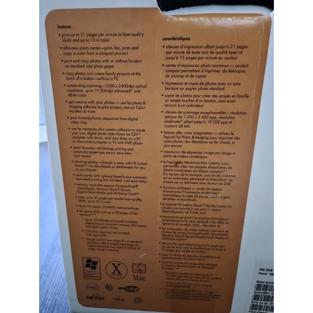 HP PSC 2410 Photosmart All-in-One Color Inkjet Printer